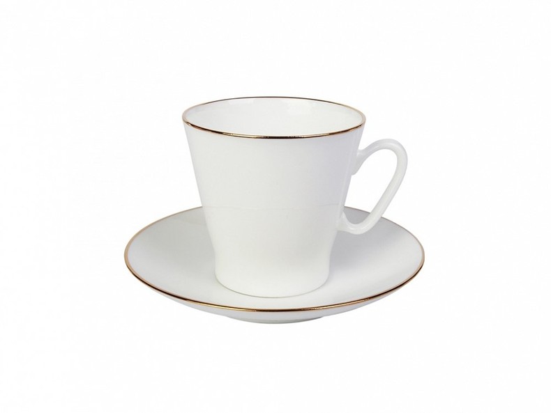 Чашка с блюдцем "Золотой кантик" формы Черный Кофе, 80 мл