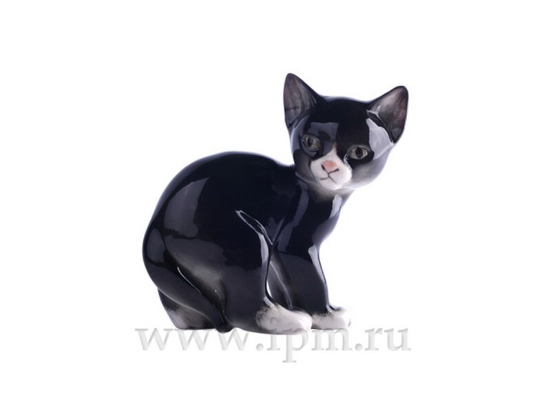 Скульптура Кошка черная