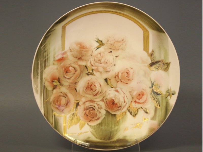 Блюдо декоративное круглое "Розы", 450 мм