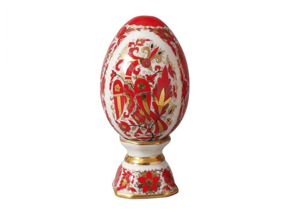 Яйцо пасхальное на подставке Русский орнамент
