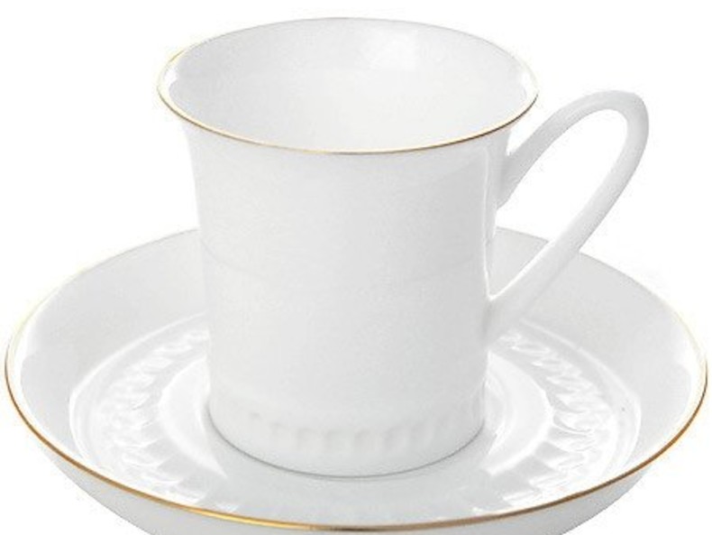 Чашка с блюдцем Золотая отводка формы Вертикаль, 68 мл