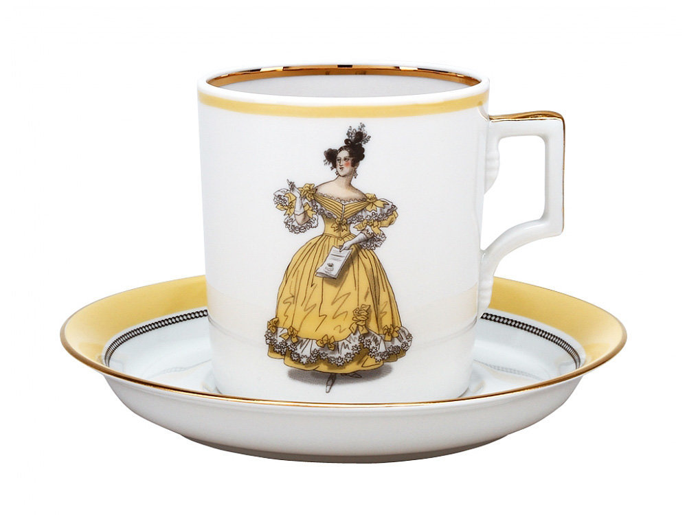 Чашка с блюдцем чайная Modes de Paris 1835, 220 мл