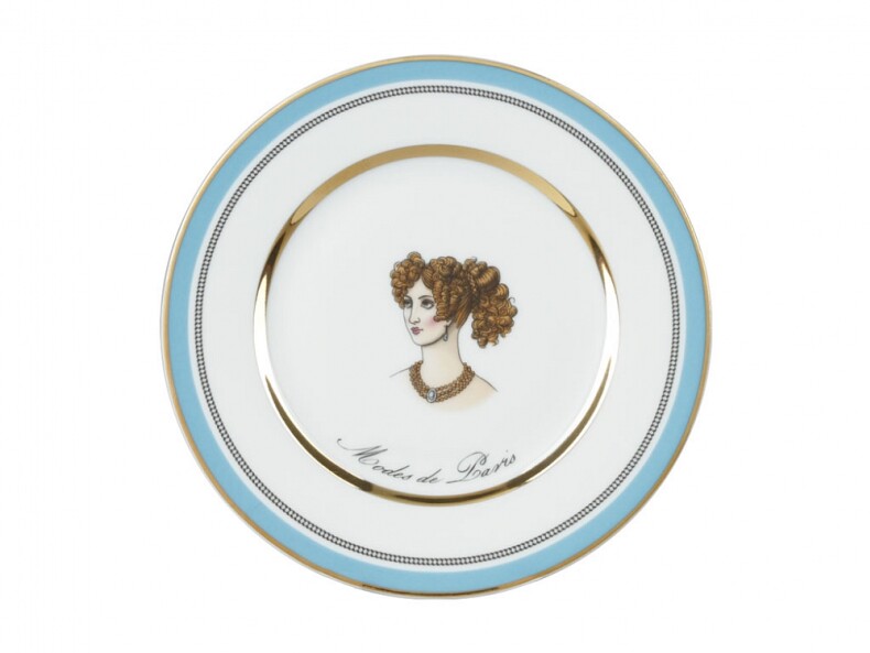 Подарочный набор - тарелка мелкая Modes de Paris (голубой цвет)