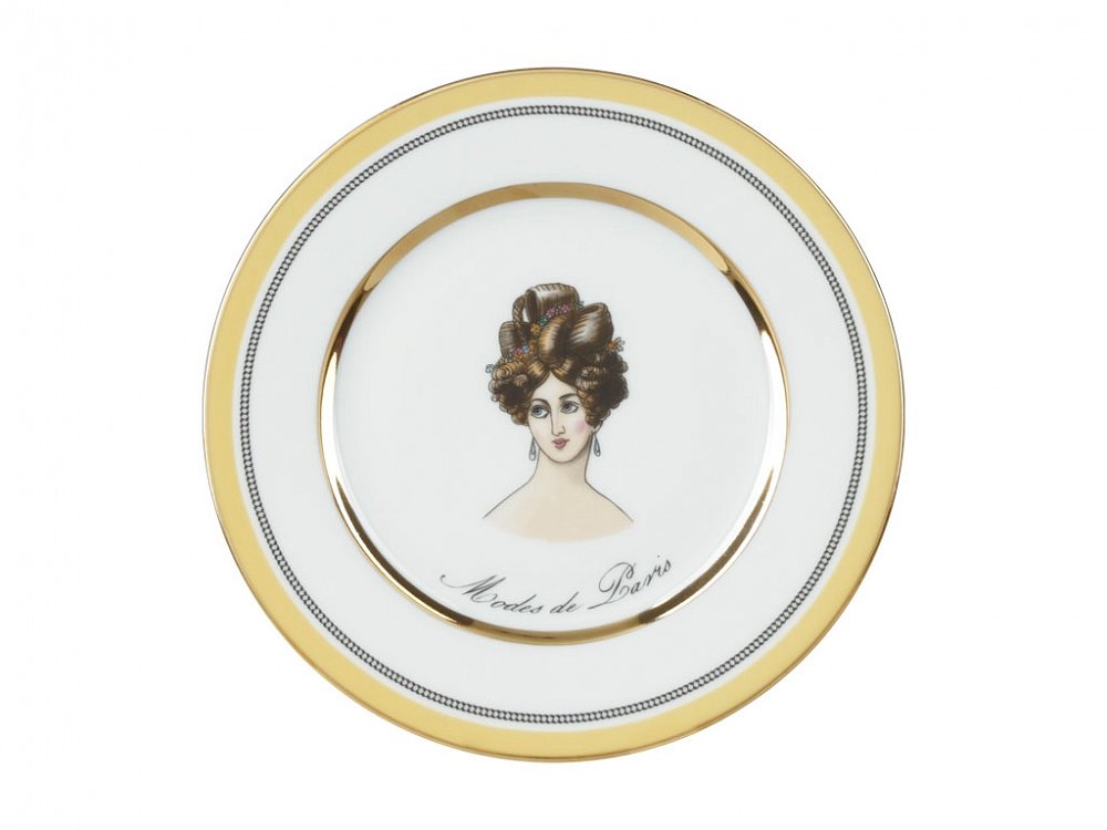 Подарочный набор - тарелка мелкая Modes de Paris (желтый цвет)