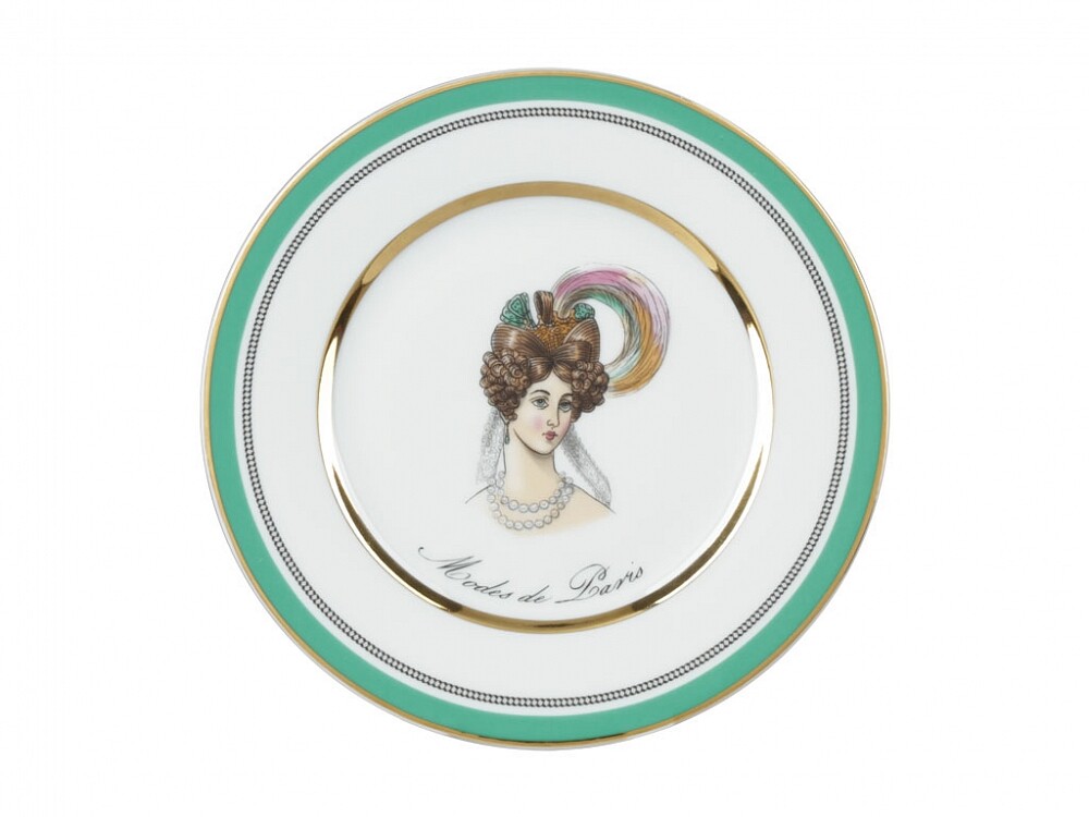 Подарочный набор - тарелка мелкая Modes de Paris (зеленый цвет), 180 мм