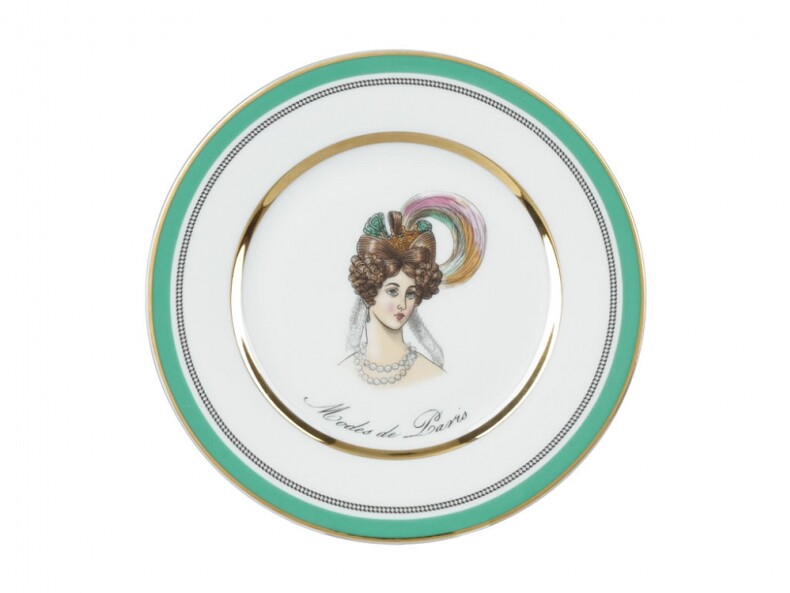 Подарочный набор - тарелка мелкая Modes de Paris (зеленый цвет), 180 мм