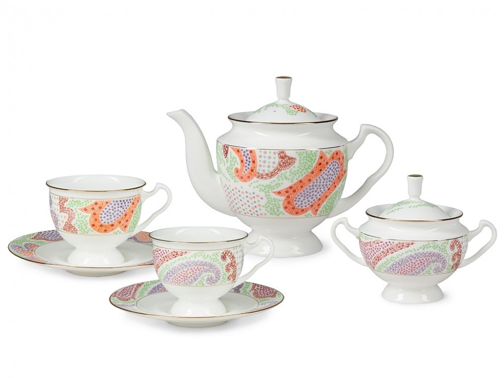 Сервиз чайный формы Айседора с рисунком Мариенталь - 14 предметов на 6 персон
