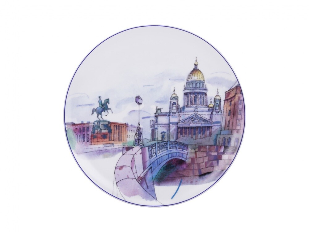 Декоративная тарелка Эллипс "Санкт-Петербург. Синий мост"