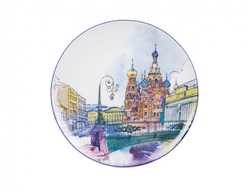 Декоративная тарелка Эллипс "Санкт-Петербург. Итальянский мост"