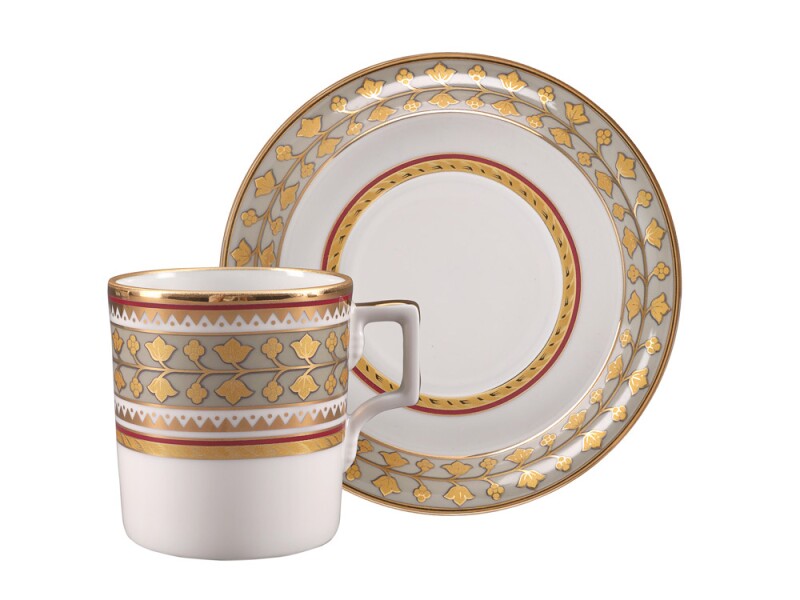 Чашка с блюдцем чайная форма Гербовая с рисунком Бельведер