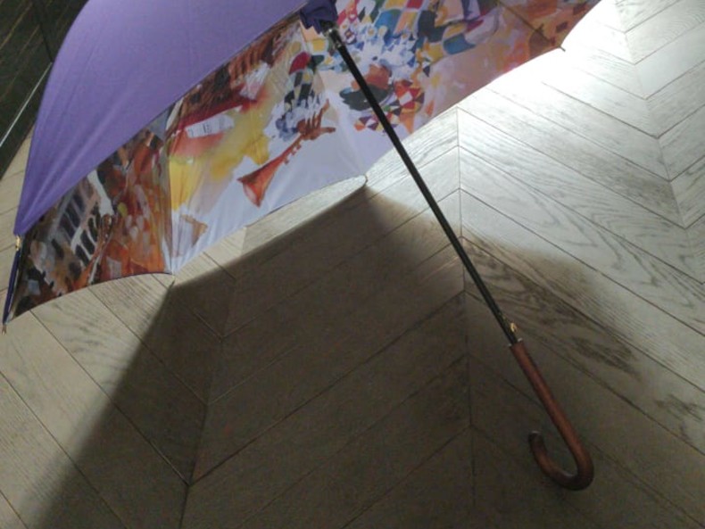 Зонт "Арлекин в Венеции" фиолетовый купол