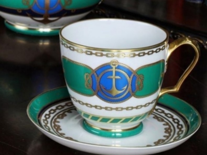 Чашка с блюдцем "Морская держава" формы Александр III