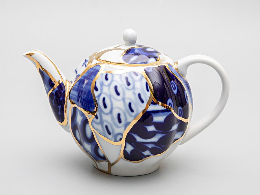 Чайник заварной форма Тюльпан рисунок Байкал