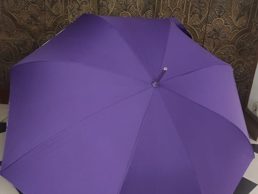 Зонт-трость "Арлекин в Венеции" - фиолетовый купол